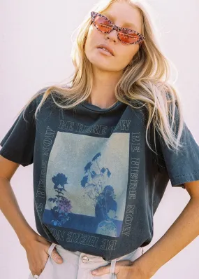 Afends Womens Here Now - Boyfriend Fit Tee - Washed Black
