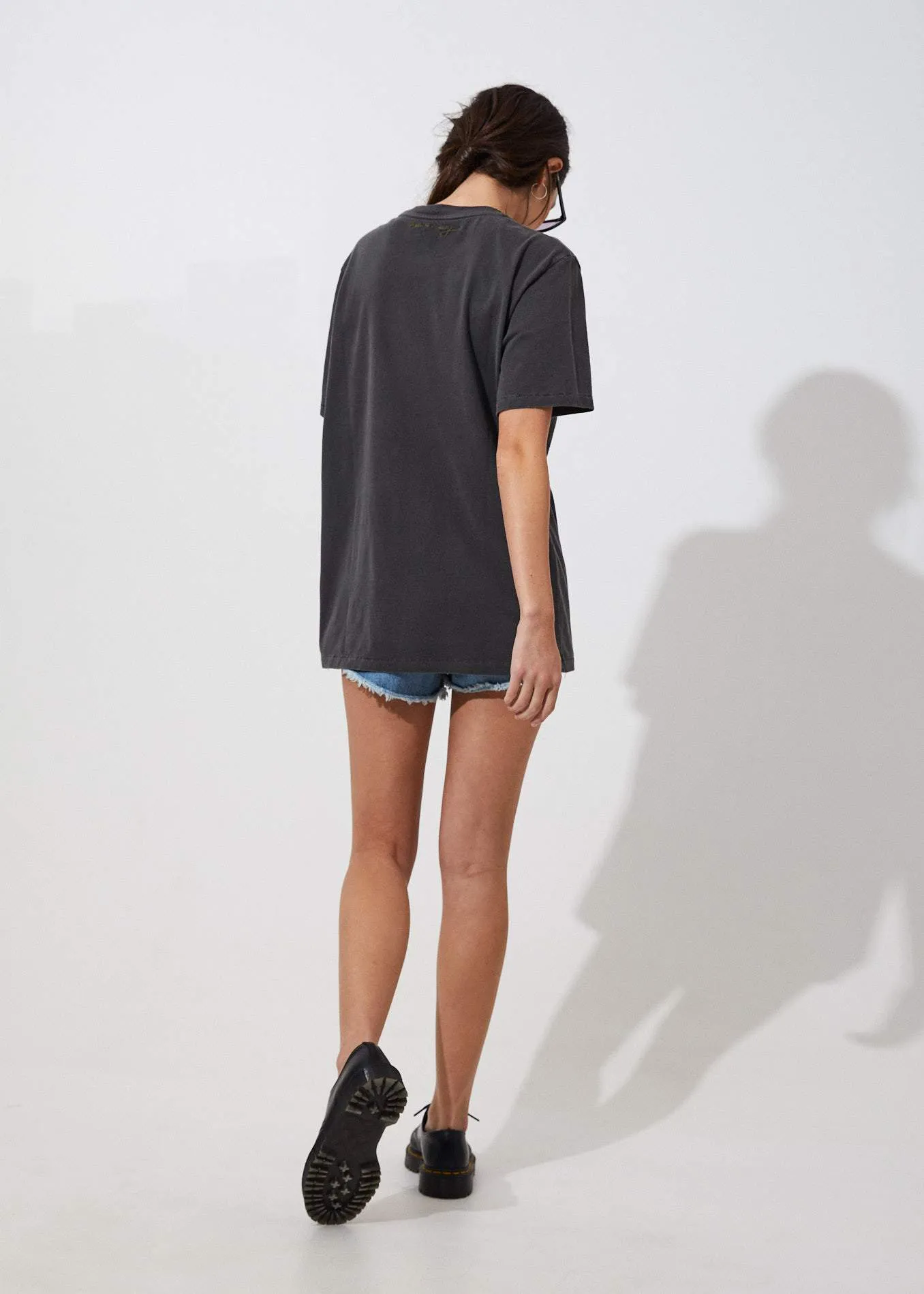 Afends Womens Here Now - Boyfriend Fit Tee - Washed Black