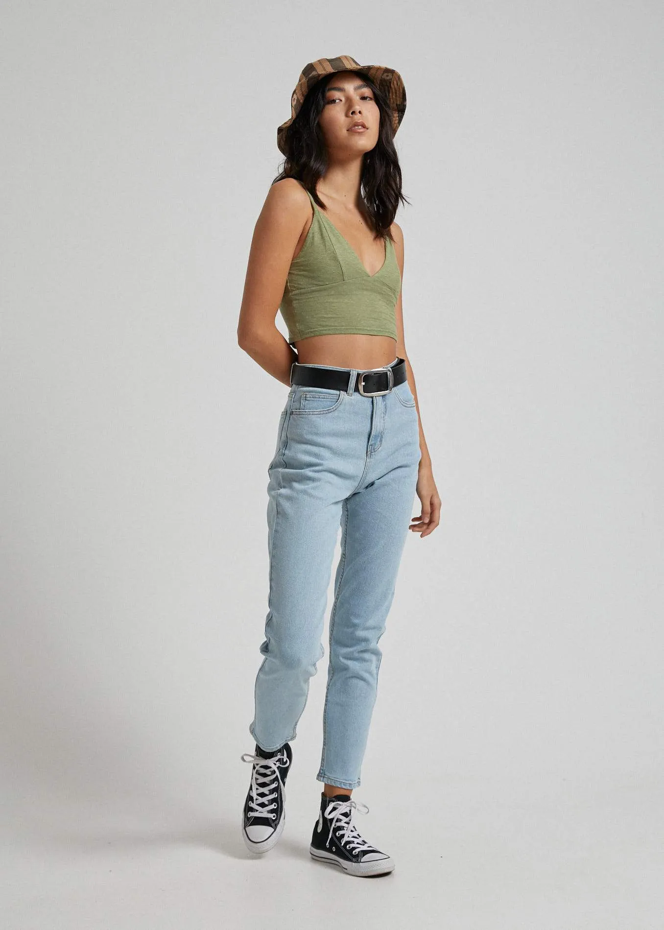 Afends Womens Joey - Hemp Tri Singlet - Sage