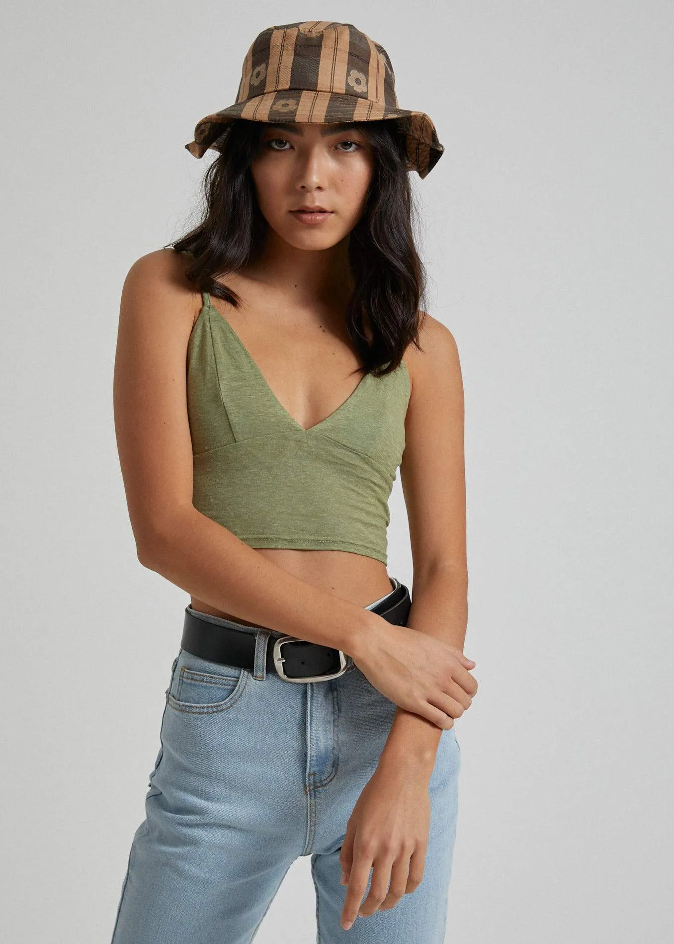 Afends Womens Joey - Hemp Tri Singlet - Sage
