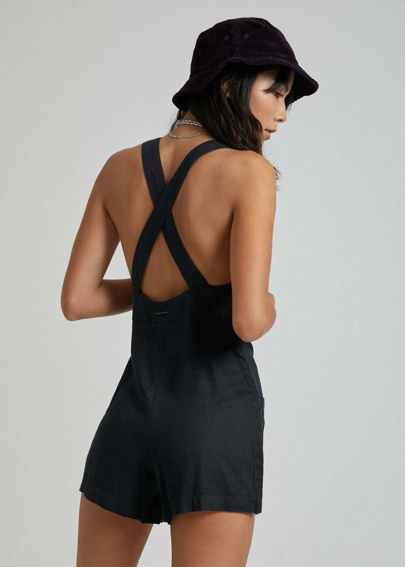 Afends Womens Nirvana - Hemp Playsuit - Black