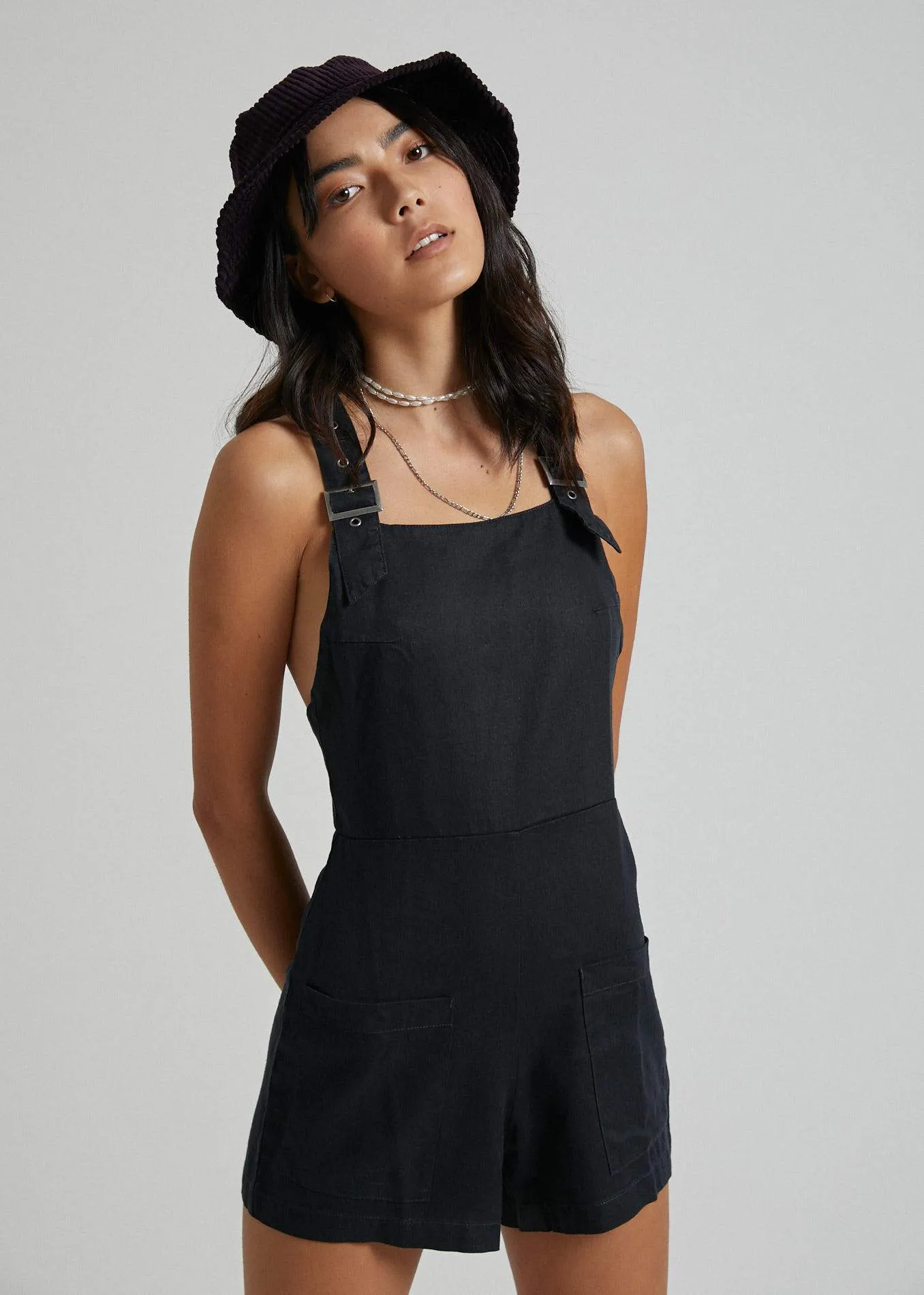 Afends Womens Nirvana - Hemp Playsuit - Black
