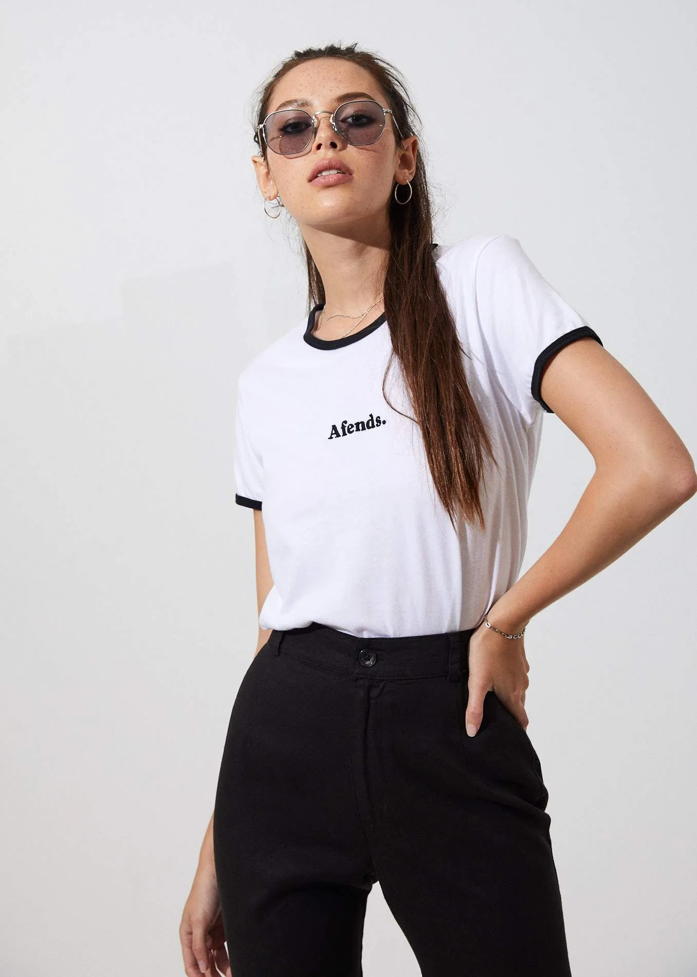 Afends Womens Signature - Ringer Tee - White