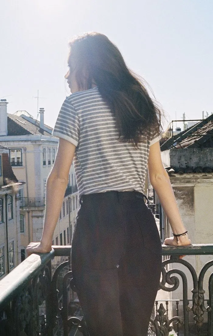 Afends Womens Zula - Hemp - Standard Fit Ringer Tee