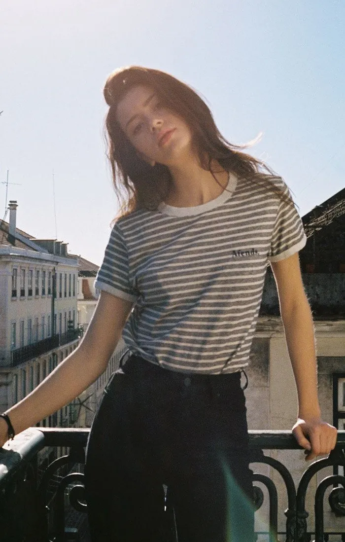 Afends Womens Zula - Hemp - Standard Fit Ringer Tee
