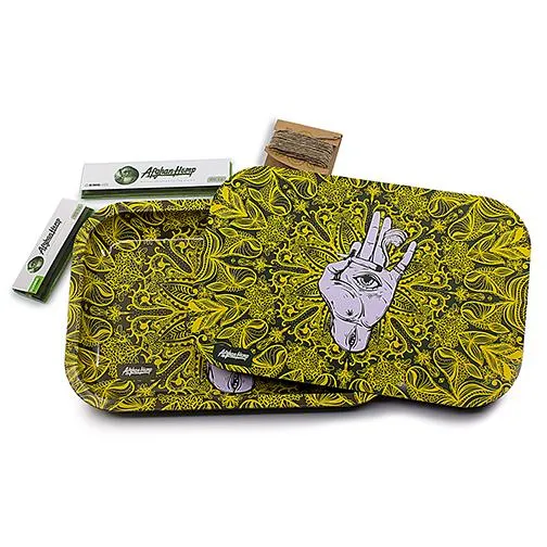 Afghan Hemp Metal Tray for Seamless Organization