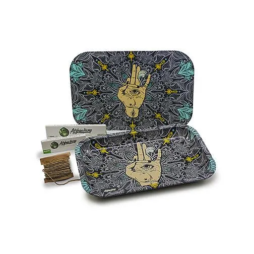 Afghan Hemp Metal Tray for Seamless Organization