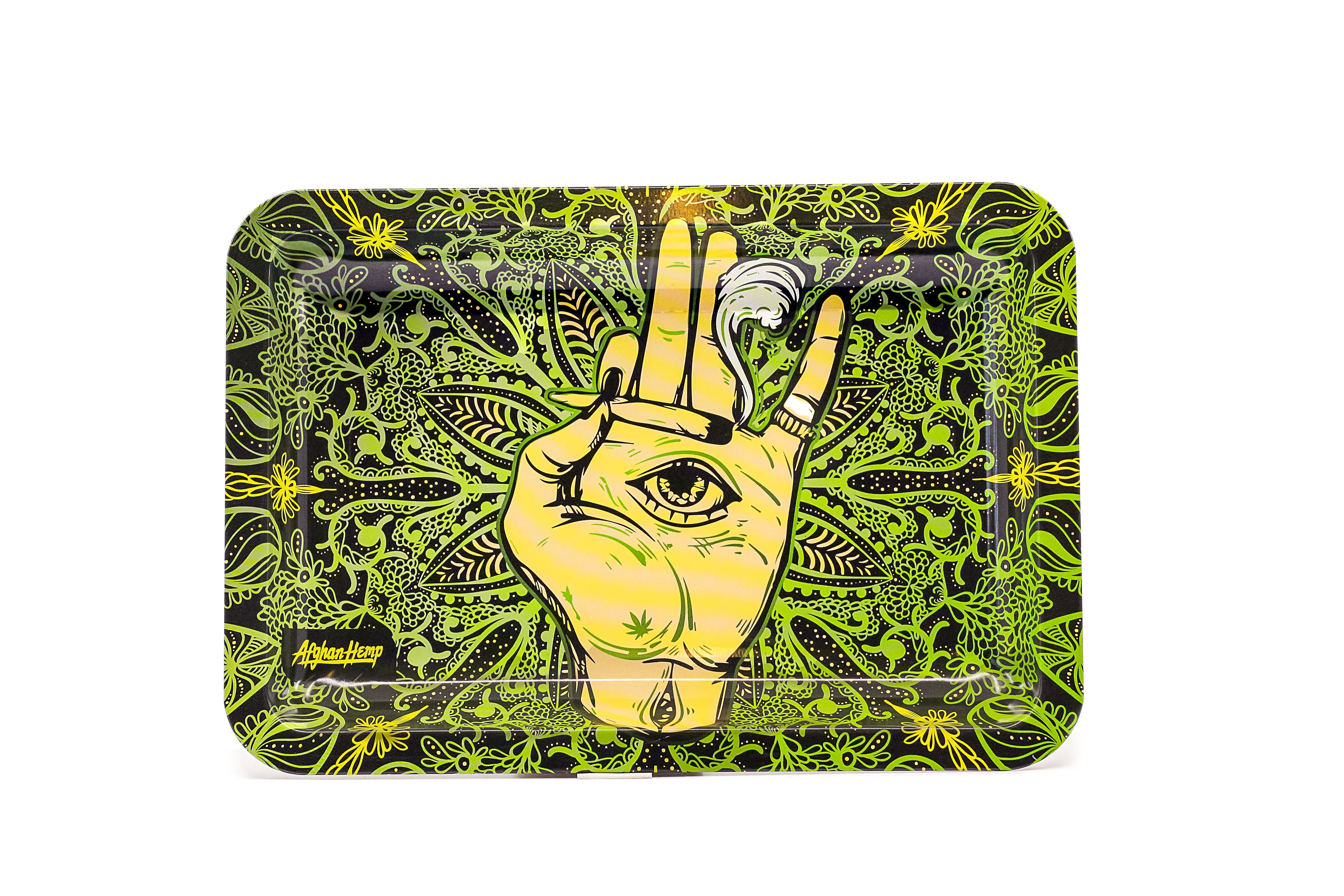 Afghan Hemp Metal Tray for Seamless Organization