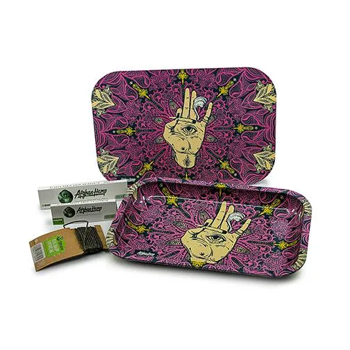 Afghan Hemp Metal Tray for Seamless Organization