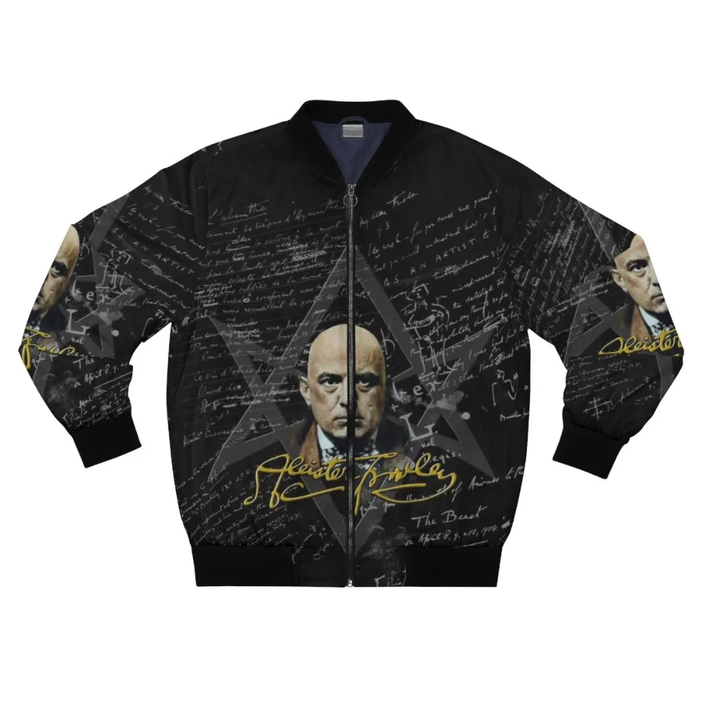 Aleister Crowley Occult Allover Bomber Jacket