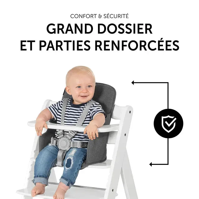 Alpha  Highchair with Cosy Select Seat - White/Jersey Charcoal