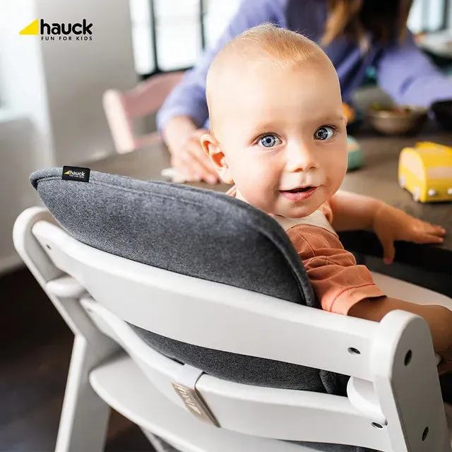 Alpha  Highchair with Cosy Select Seat - White/Jersey Charcoal