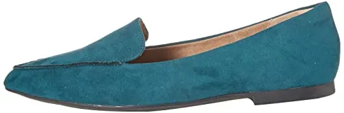Amazon Essentials Women's Loafer Flat, Navy Microsuede, 14 Wide