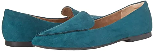 Amazon Essentials Women's Loafer Flat, Navy Microsuede, 14 Wide