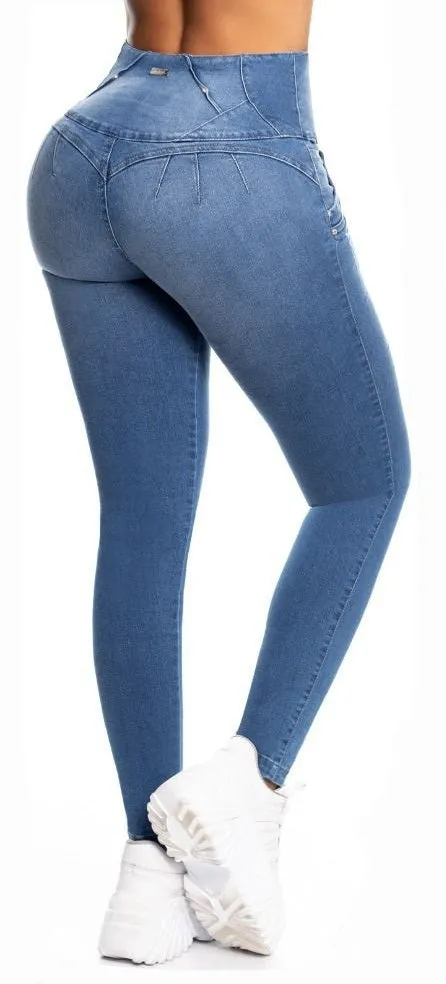 Amber Push Up Jeans - High Waisted - Blue