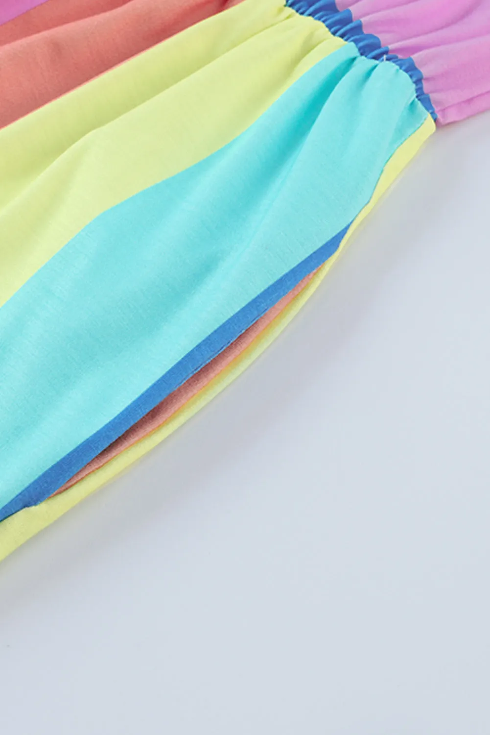 *APP EXCLUSIVE* Multicolored Stripe Round Neck Romper