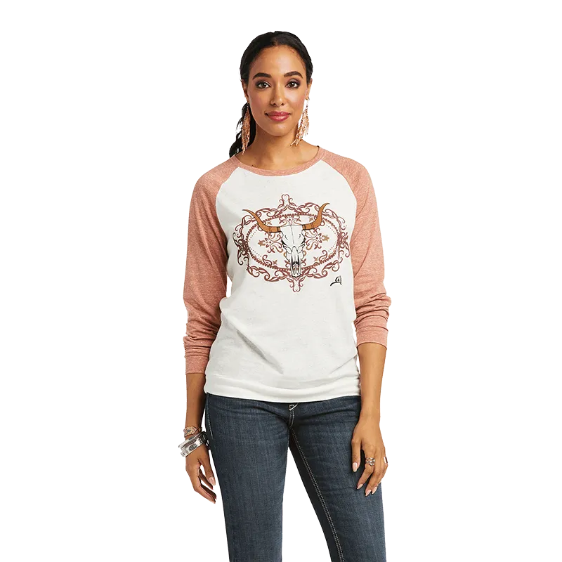 Ariat Women's Long Sleeve Framed Top Sea Salt T-shirt
