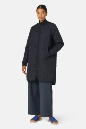 ART 06 Long Quilted Coat | Dark Indigo