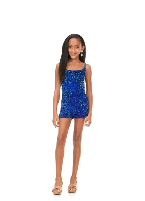 Ashley Lauren Kids 8186 Girls Beaded Romper with Fringe