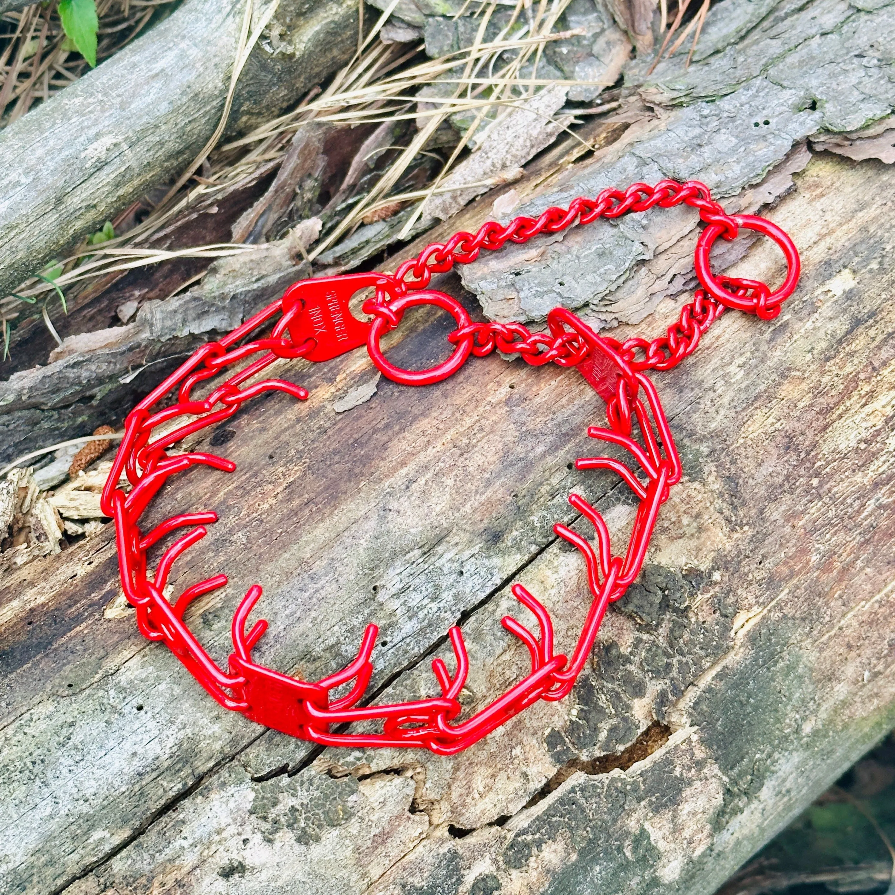Astatic Red Custom Powder Coated Herm Sprenger Prong Collar for Dogs