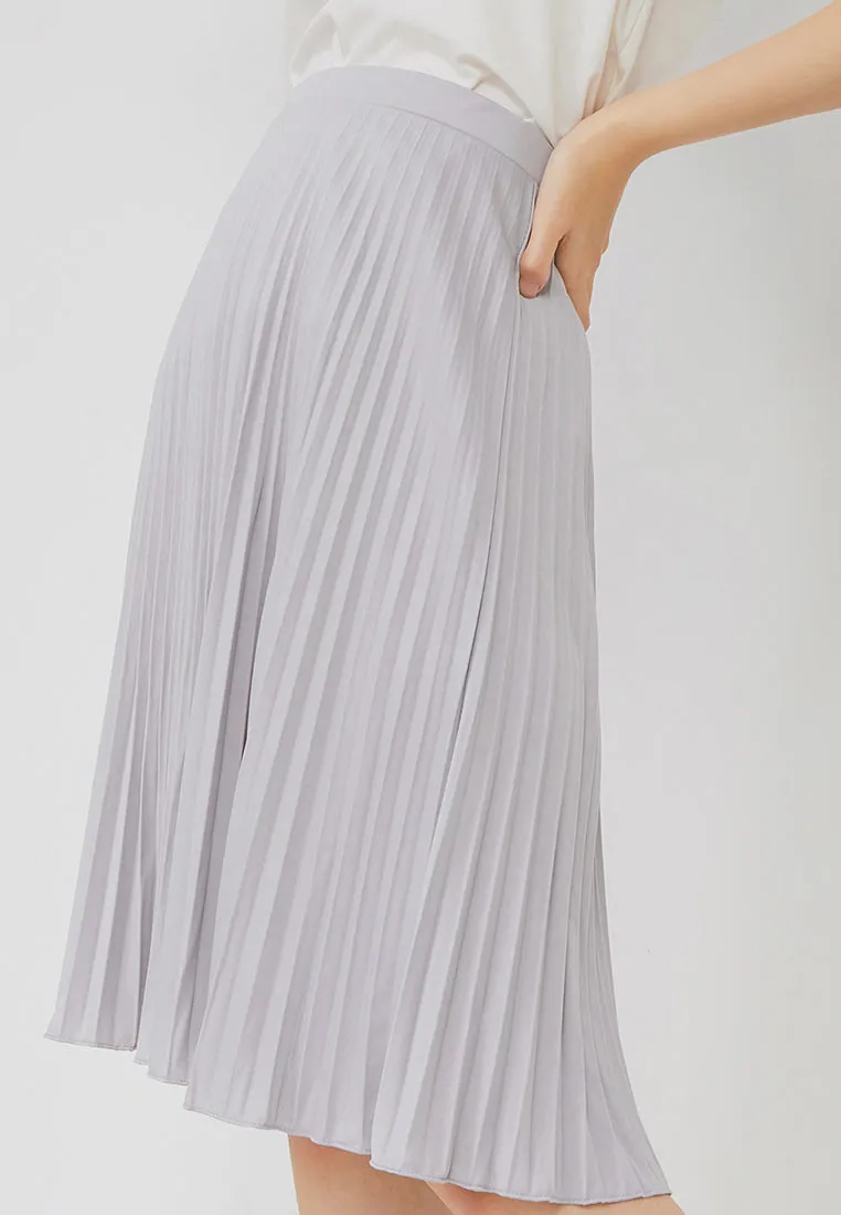 Basic Pleated Skirt Grey