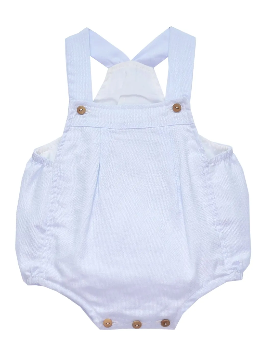 Basics - Blue Jacquard Baby Boy Romper