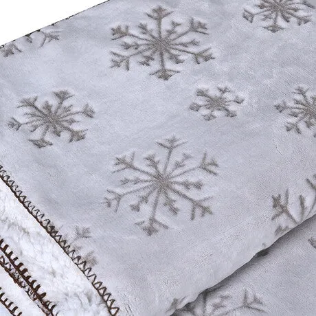 Beige / White Cosy Xmas Throw