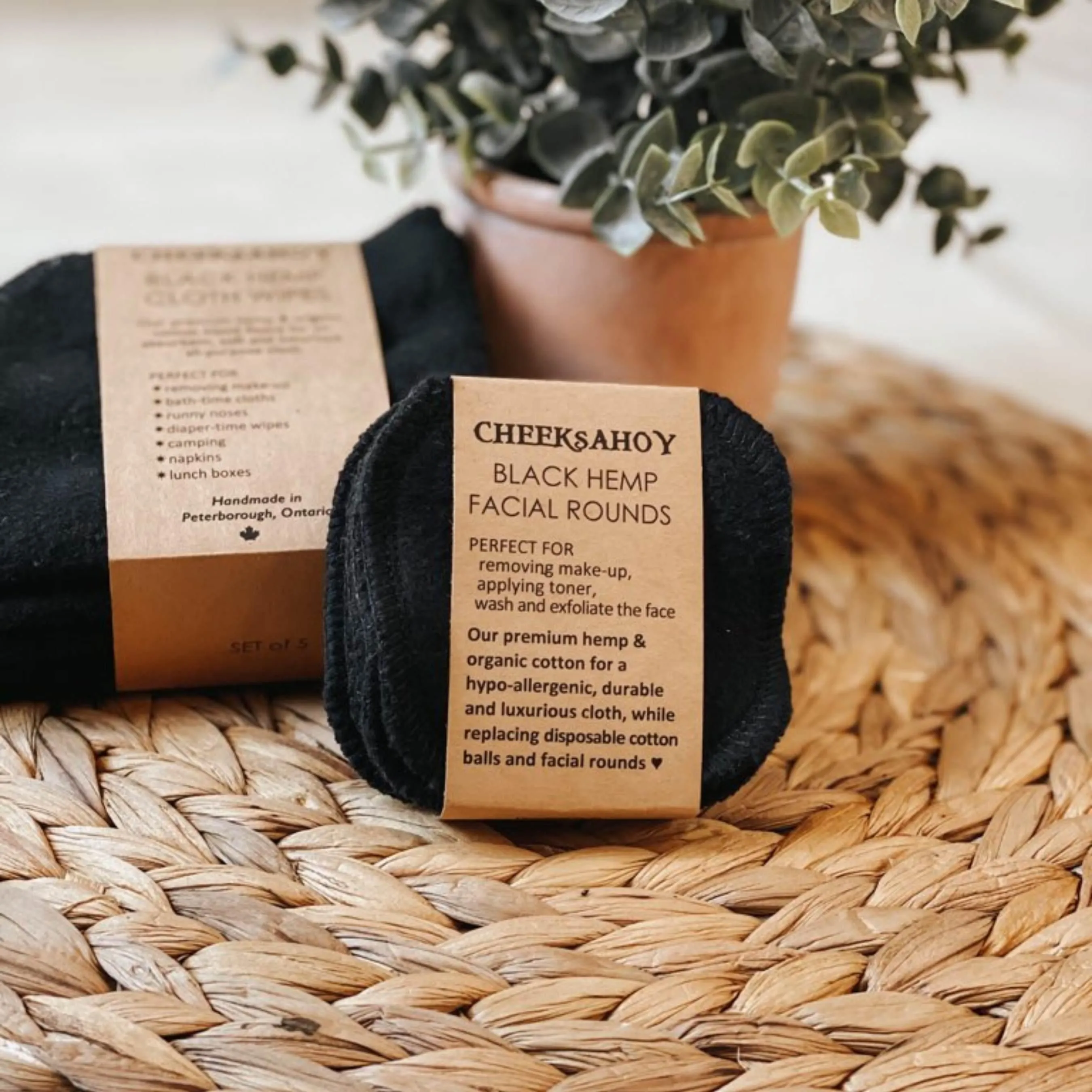black hemp facial rounds (6 pack)