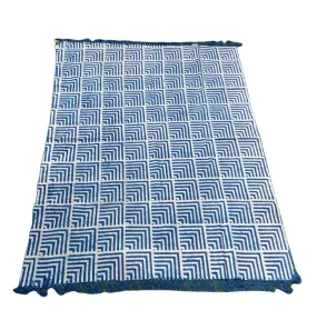 Block Printed Indigo Rug