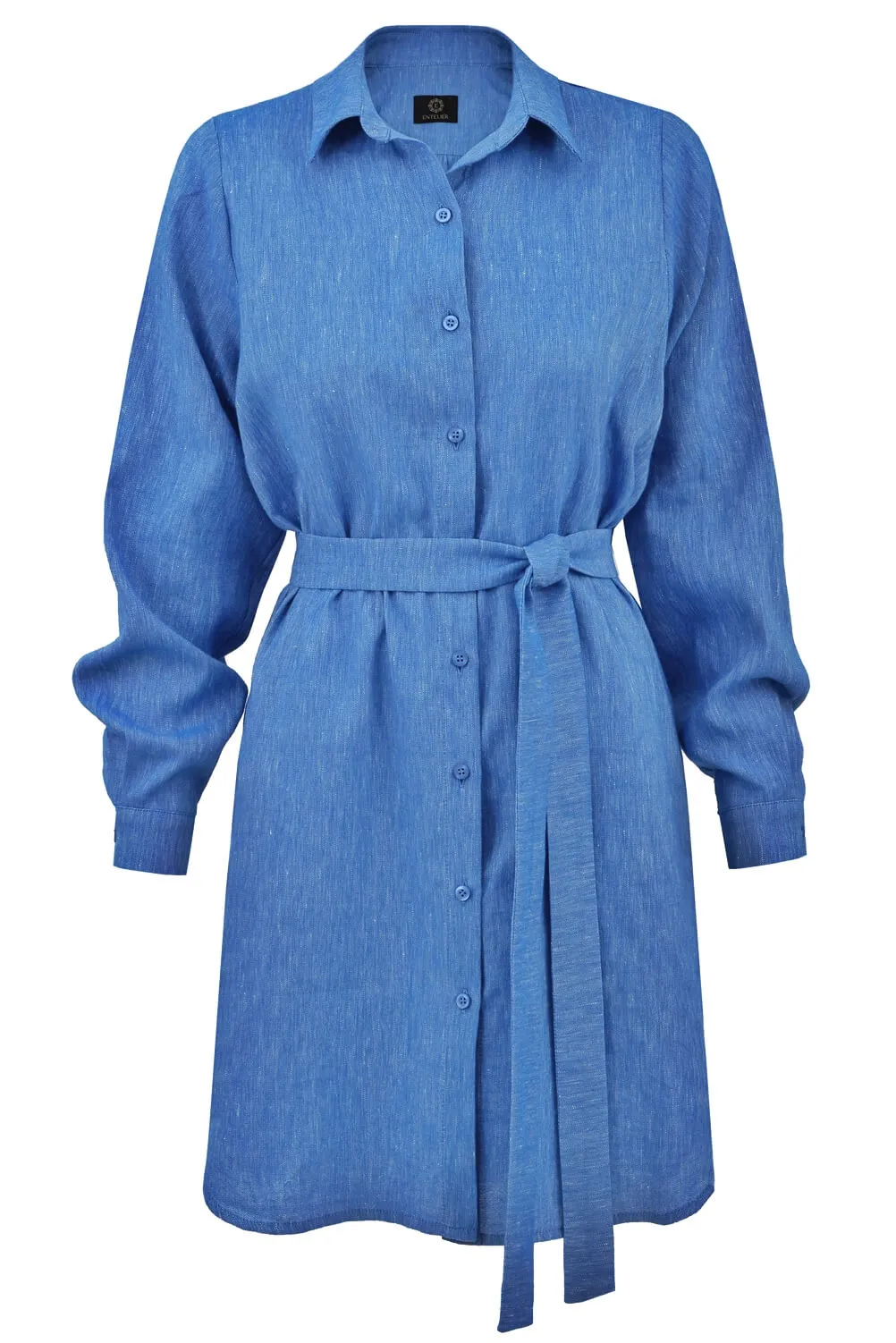 Blue Linen Shirt Dress