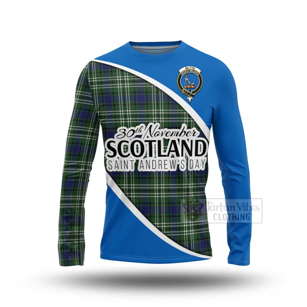 Blyth Family Crest Tartan Long Sleeve T-Shirt Celebrate Saint Andrew's Day in Style