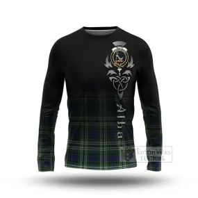 Blyth Tartan Long Sleeve T-Shirt Featuring Alba Gu Brath Family Crest Celtic Inspired