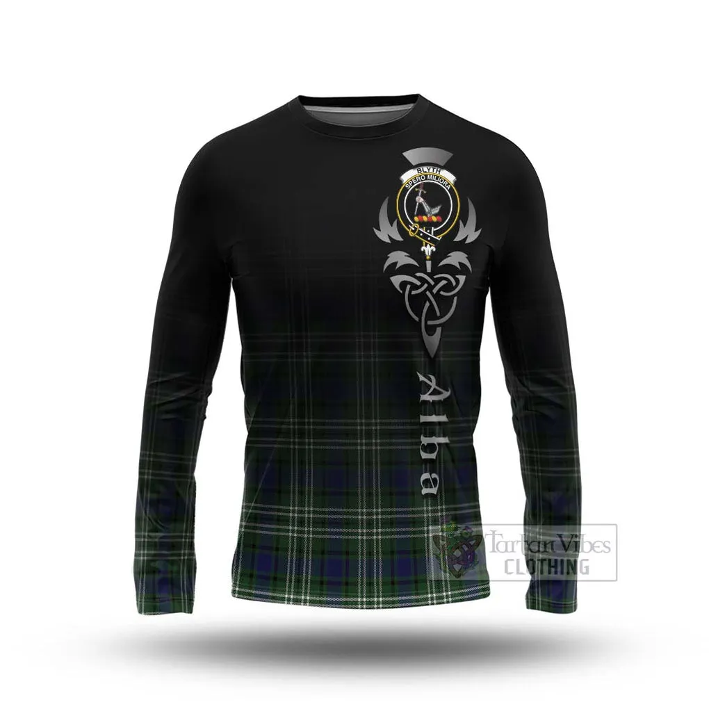 Blyth Tartan Long Sleeve T-Shirt Featuring Alba Gu Brath Family Crest Celtic Inspired