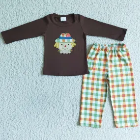 Boutique Boys Clothing Scarecrow Embroidery Children Outfits GLP0058