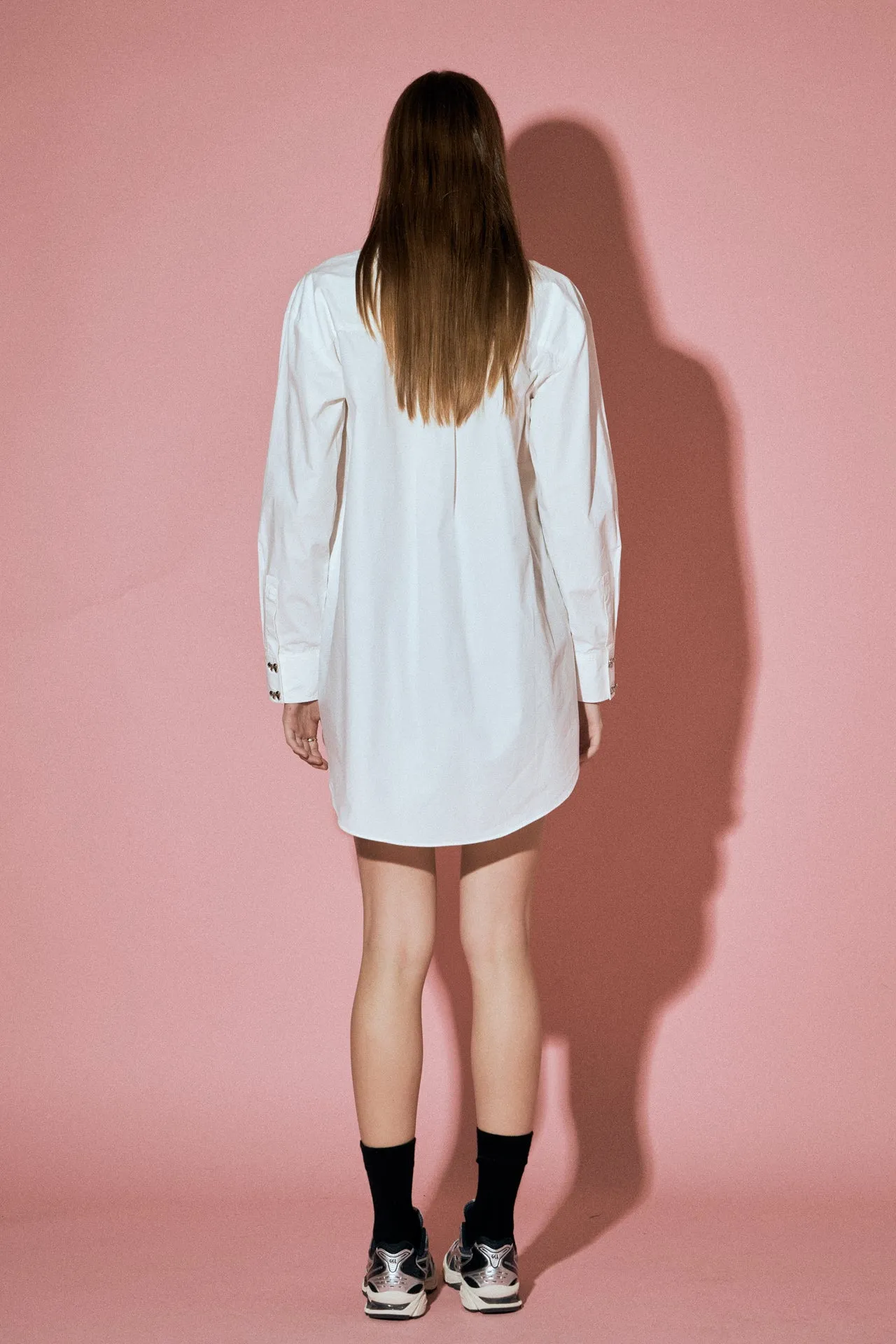 Bow Embellishment Shirt Mini Dress