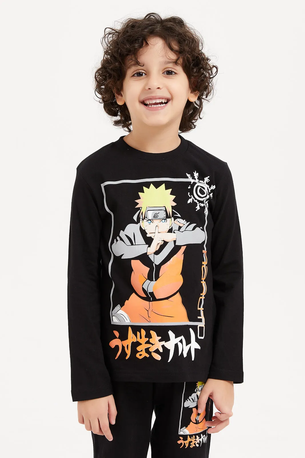 Boys Black Naruto Pyjama Set (2 Piece)