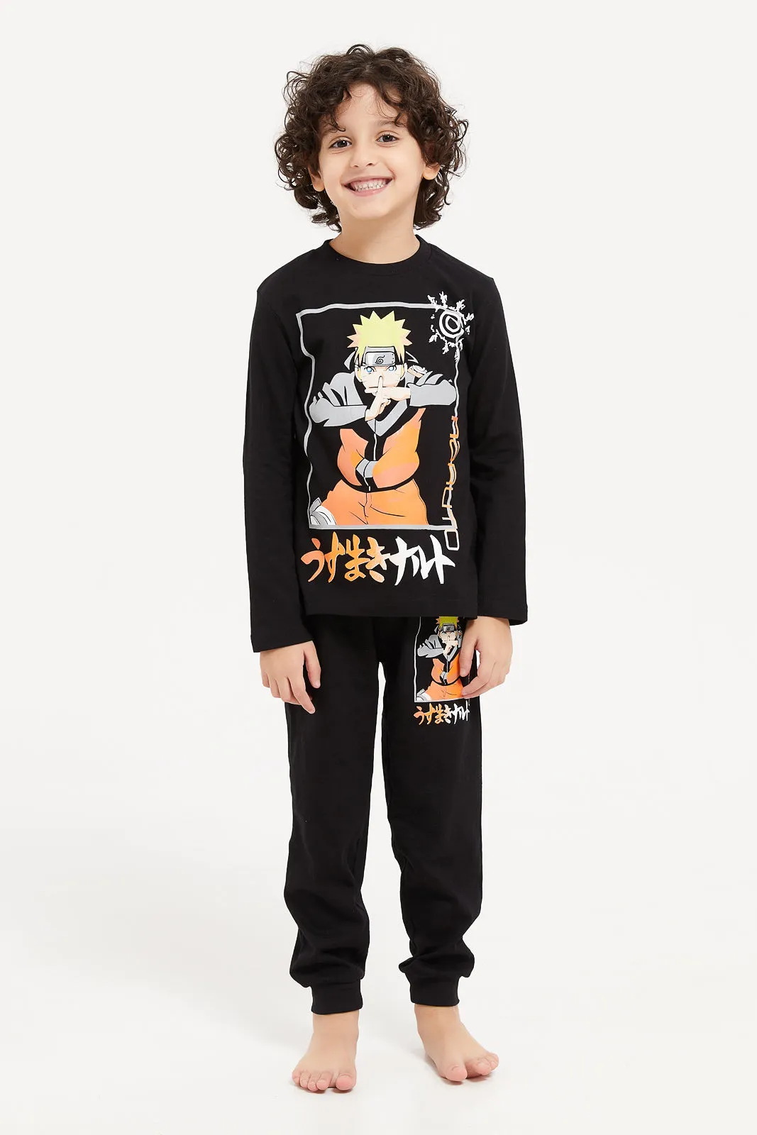 Boys Black Naruto Pyjama Set (2 Piece)