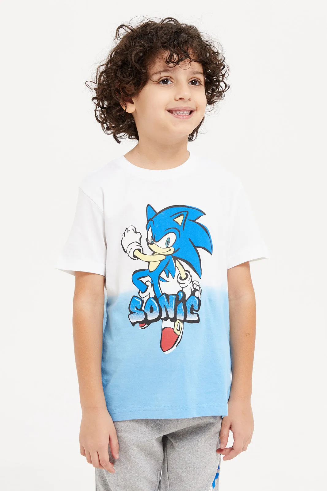 Boys Grey Sonic Printed Pyjama Set (2 Piece)
