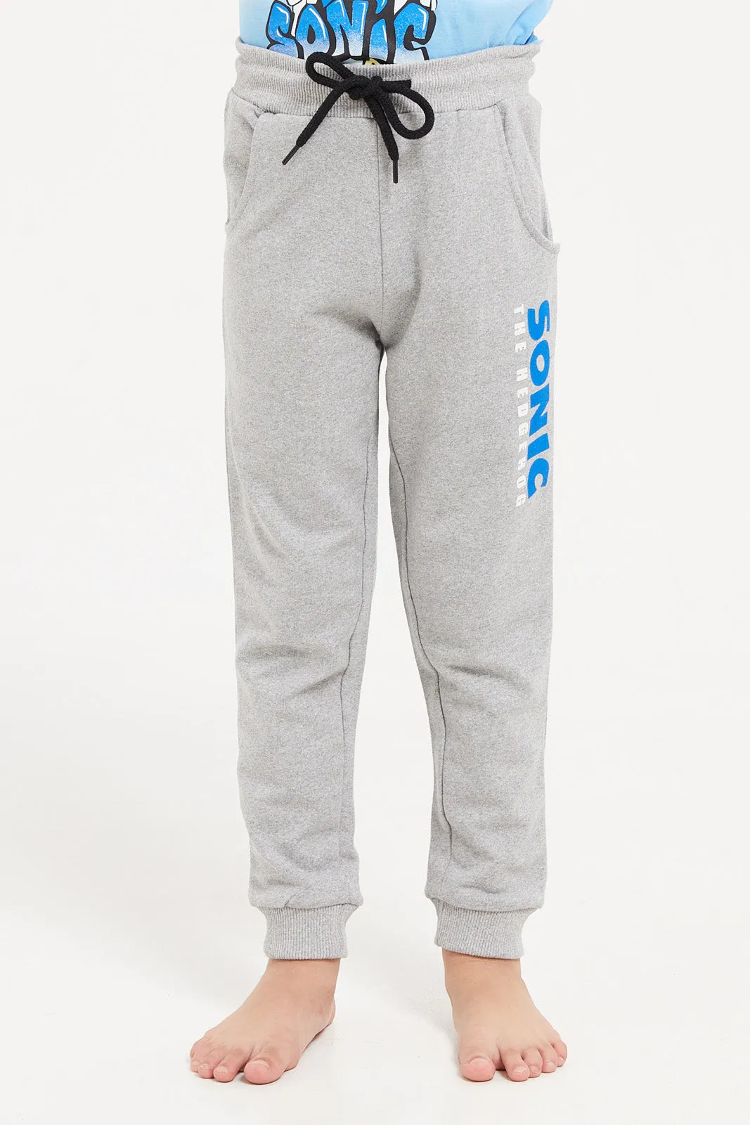 Boys Grey Sonic Printed Pyjama Set (2 Piece)