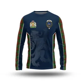 Bruce Hunting Tartan Long Sleeve T-Shirt with Family Crest and Lion Rampant Vibes Sport Style