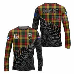 Buchanan Crest Tartan Long Sleeve T-Shirt with New Zealand Silver Fern Half Style