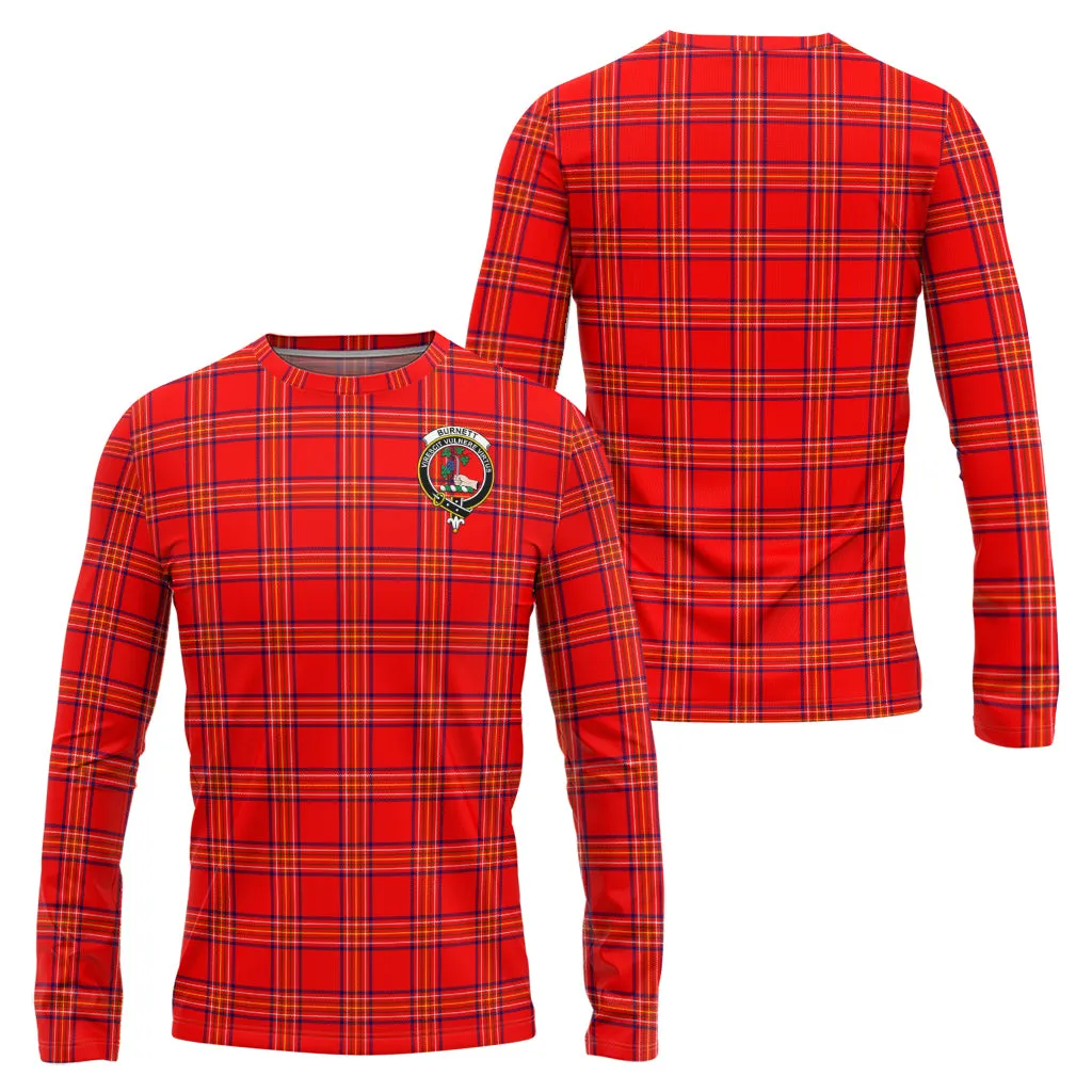 Burnett Modern Tartan Long Sleeve T-Shirt with Family Crest