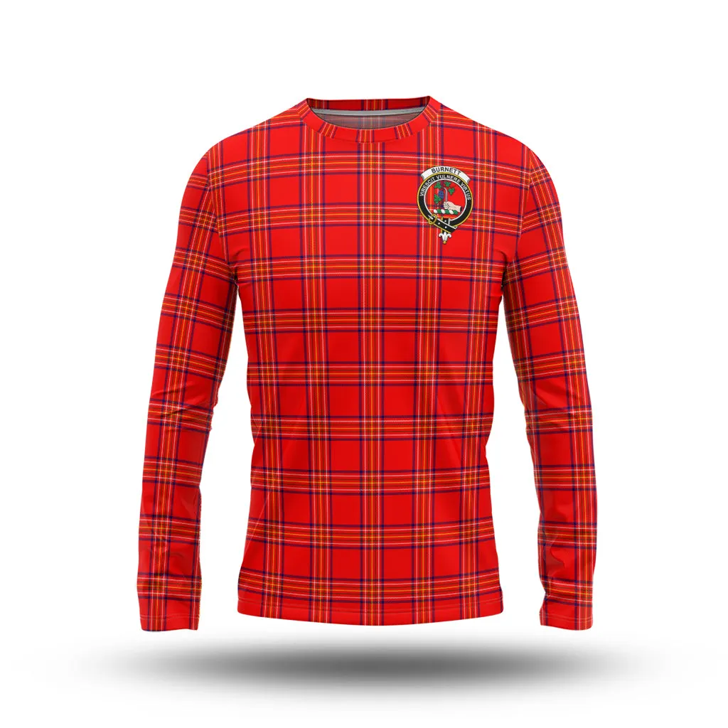 Burnett Modern Tartan Long Sleeve T-Shirt with Family Crest