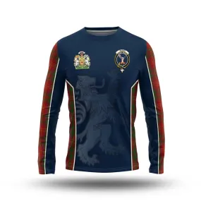 Burns Tartan Long Sleeve T-Shirt with Family Crest and Lion Rampant Vibes Sport Style