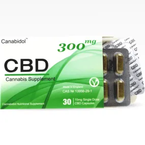 Canabidol™ - CBD Oil Oral Capsules (30x10mg) Vegan