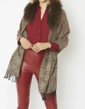 Cashmere Wrap With Fox Collar