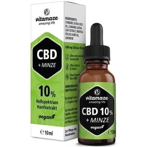 CBD oil 10% full spectrum vegan high dose   mint