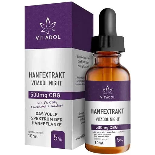 CBG 5% CBD 1% Organic Lemon Balm Lavender.Vitadol Night Tro.