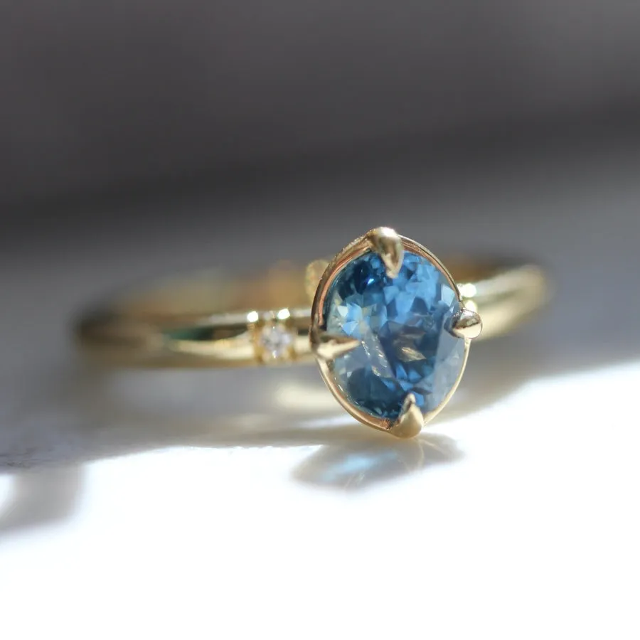 Cerulean City Blue Oval Cut Montana Sapphire Ring