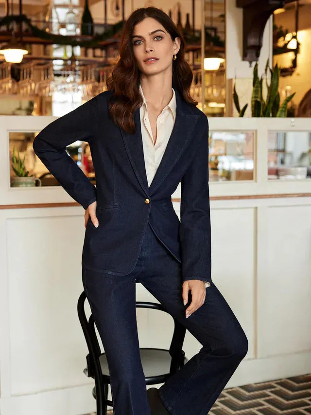 Charlie B Raw Denim Dressy Blazer
